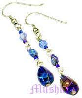 Glass bead hanging earring - click here for large view